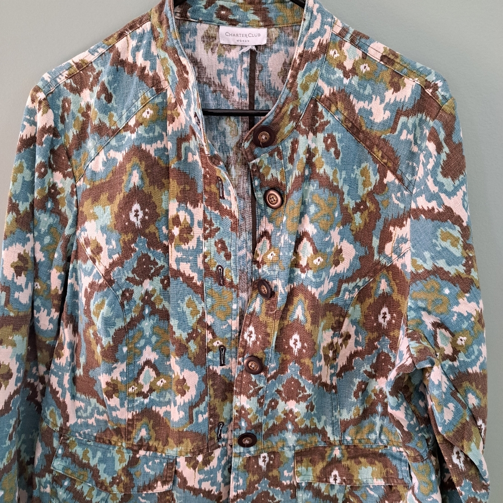Signature Jacket.  Linen Jacket.  Great Over Linen Outfit Or With White Jeans..